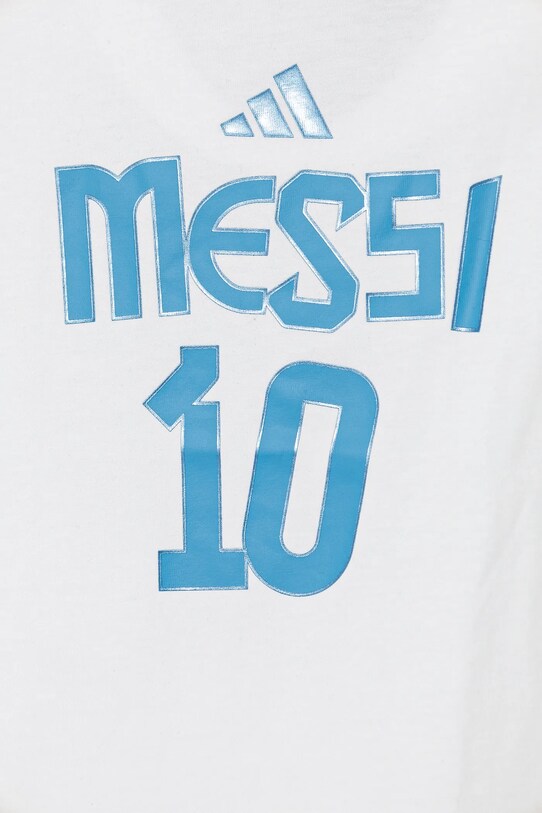 Дитяча бавовняна футболка adidas Performance MESSI білий JJ1416
