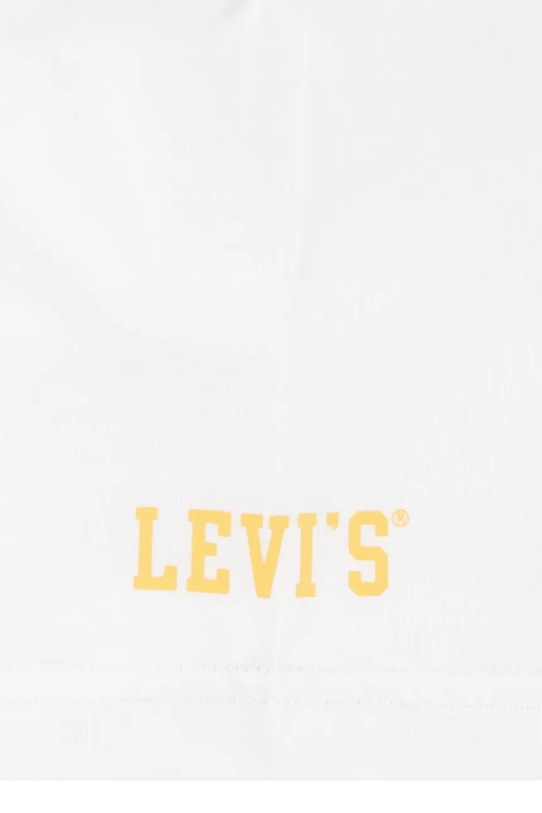 Детска памучна тениска Levi's "LS" MONOGRAM TEE 8EL402 бял