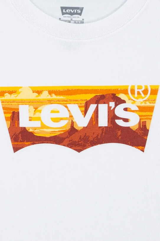 Băieți Levi's tricou copii GOLDEN GLOW BATWING TEE 8EM295 alb