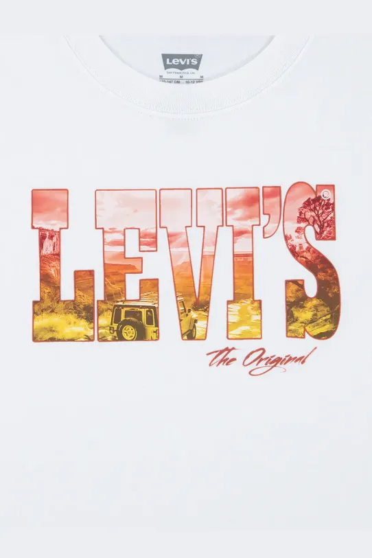 Levi's t-shirt dziecięcy OFF ROAD TEE biały 9EM789