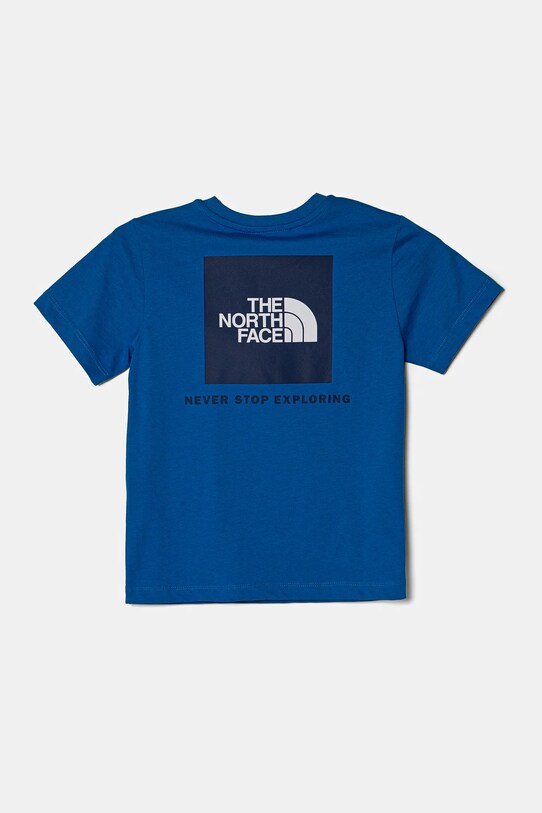 Dječja pamučna majica kratkih rukava The North Face BOX NSE S/S TEE NF0A89VT59J1 plava SS25