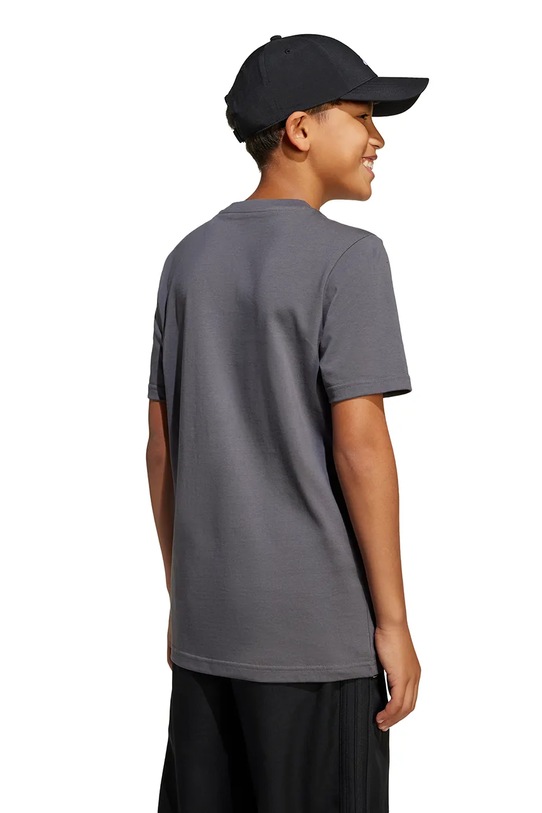 Dětské bavlněné tričko adidas JM8232 šedá