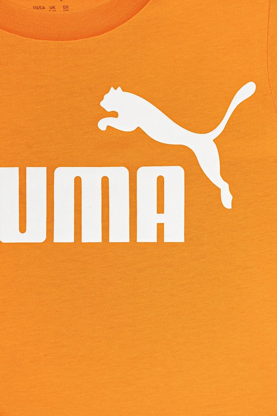 Хлопчик Дитяча бавовняна футболка Puma ESS No. 1 Logo Tee 684906 помаранчевий