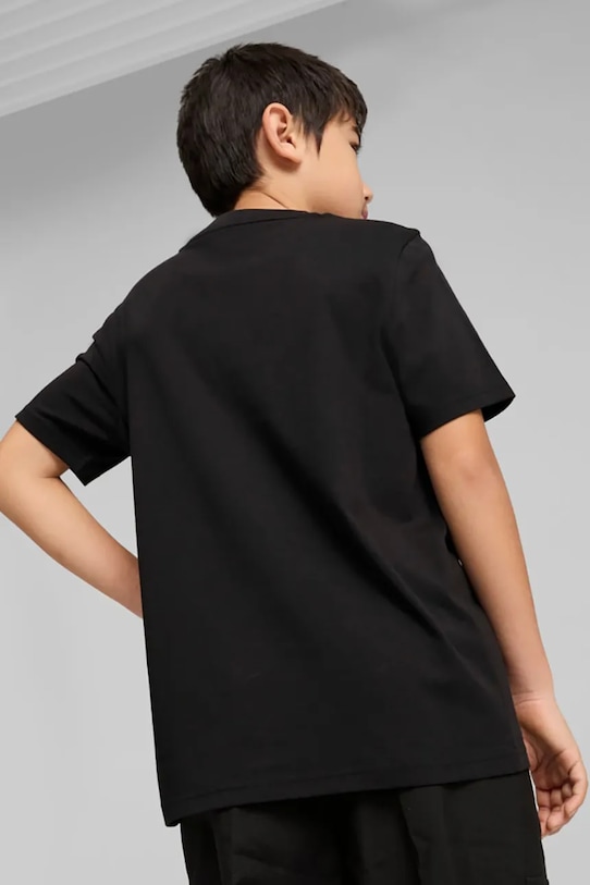 Παιδικό βαμβακερό μπλουζάκι Puma ESS No. 1 Logo Tee 684906 μαύρο