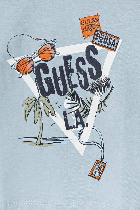 Chłopiec Guess t-shirt bawełniany niemowlęcy I5GI00.K8HM4.PPYA niebieski
