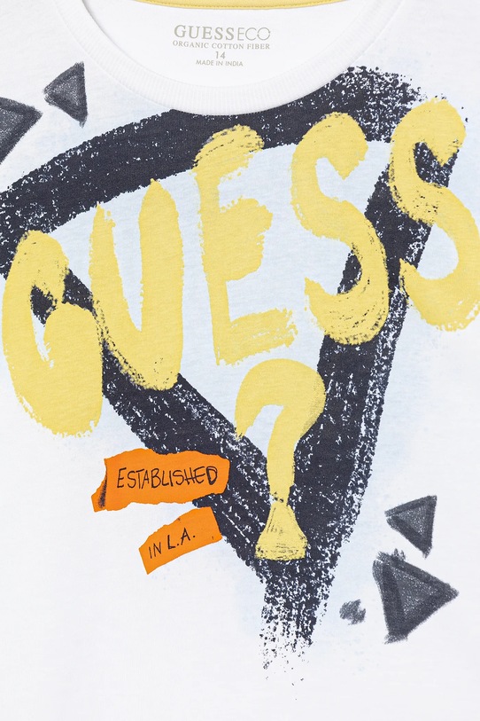 Dečki Otroška bombažna kratka majica Guess L5GI00.K8HM4.PPYA bela