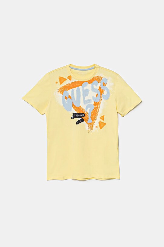 Дитяча бавовняна футболка Guess бавовна жовтий L5GI00.K8HM4.PPYA