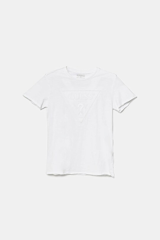 Guess tricou de bumbac pentru copii imprimeu alb L5GI02.K6XN4.PPYA