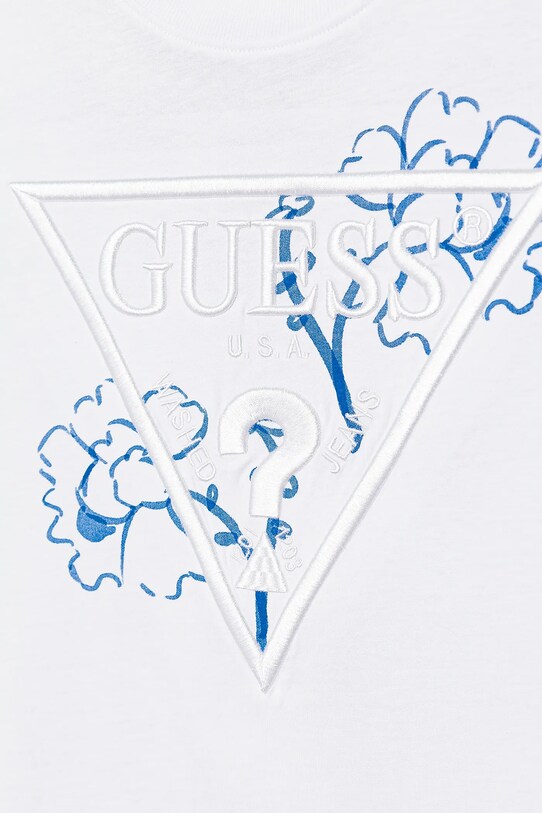 Мальчик Детская хлопковая футболка Guess L5GI09.K8HM4.PPYA белый