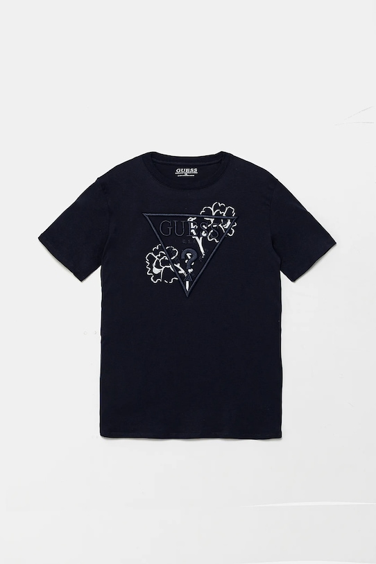 Детская хлопковая футболка Guess хлопок тёмно-синий L5GI09.K8HM4.PPYA