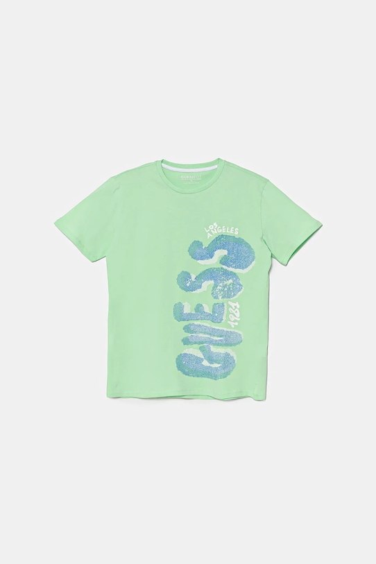 Дитяча бавовняна футболка Guess бавовна зелений L5GI12.K8HM4.PPYA