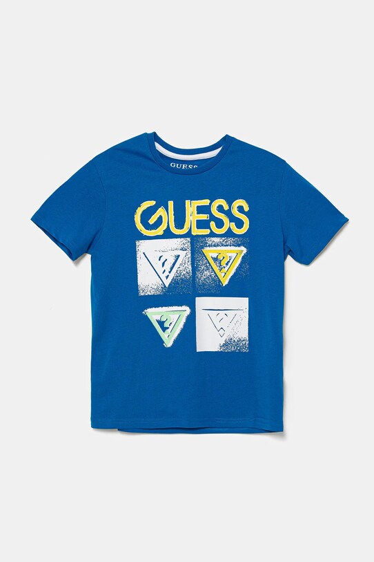 Guess tricou de bumbac pentru copii print albastru L5GI13.K8HM4.PPYA
