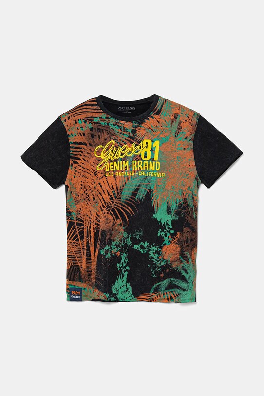 Guess tricou de bumbac pentru copii imprimeu negru L5GI24.K8HM4.PPYA