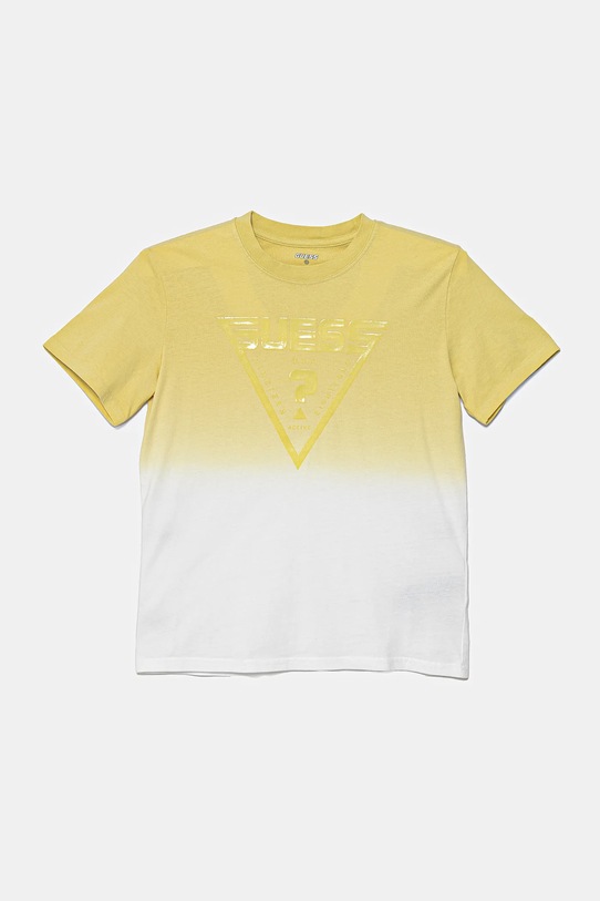 Παιδικό βαμβακερό μπλουζάκι Guess βαμβάκι κίτρινο L5GI27.I3Z14.PPYA