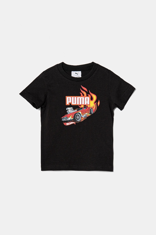 Puma tricou de bumbac pentru copii X HOT WHEELS Graphic Tee print negru 630069