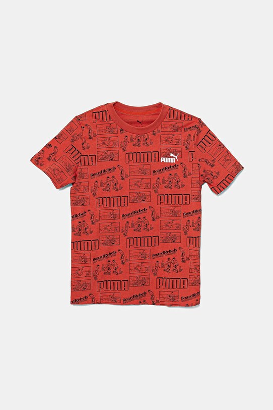 Puma tricou de bumbac pentru copii MID90S AOP Tee cu modele rosu 685146.B