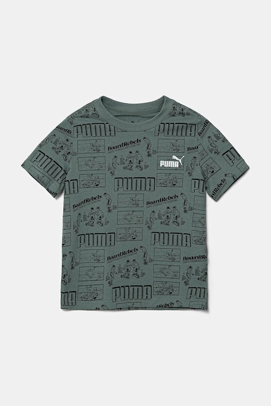 Puma tricou de bumbac pentru copii MID90S AOP Tee cu modele verde 685146.B