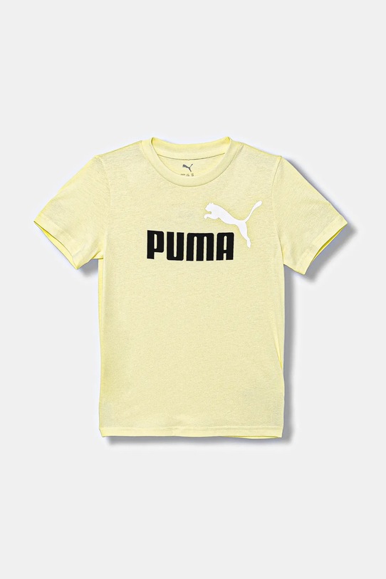 Puma t-shirt bawełniany dziecięcy ESS 2 COLOR No.1 Logo Tee nadruk żółty 685778