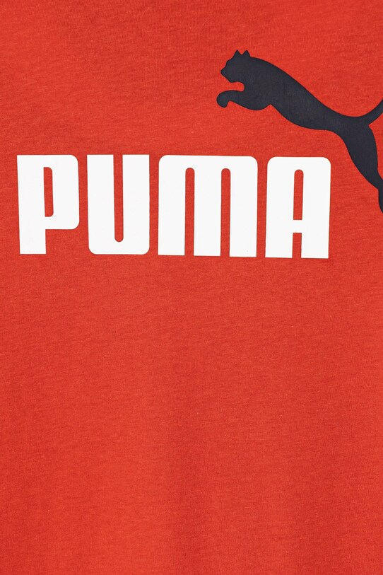 Хлопчик Дитяча бавовняна футболка Puma ESS 2 COLOR No.1 Logo Tee 685778 червоний