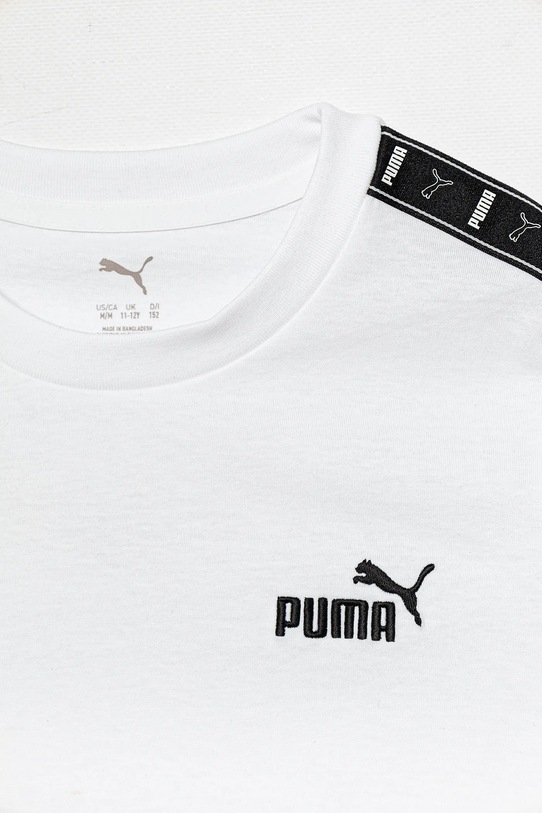 Băieți Puma tricou de bumbac pentru copii ESS TAPE Tee 685780 alb