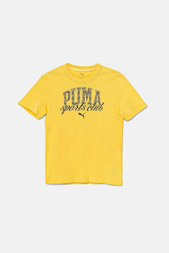 Puma tricou de bumbac pentru copii CLASS Graphic Tee print galben 685814