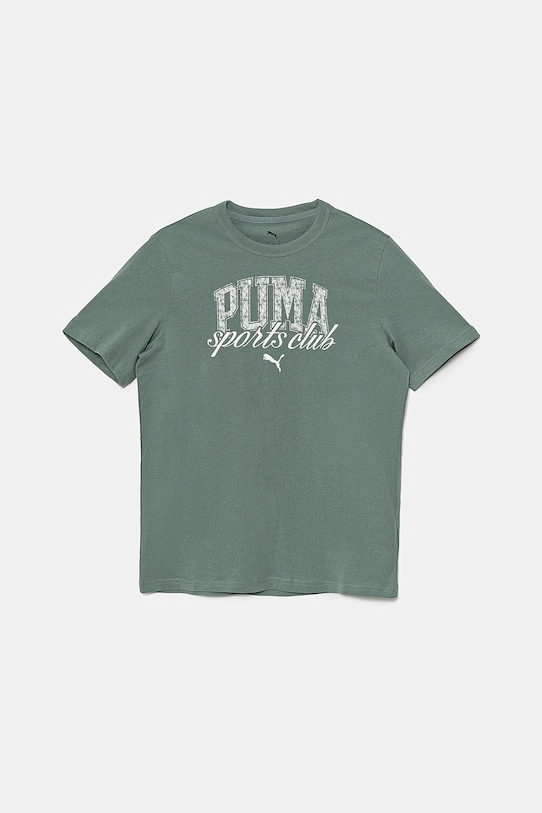 Παιδικό βαμβακερό μπλουζάκι Puma CLASS Graphic Tee στάμπα πράσινο 685814