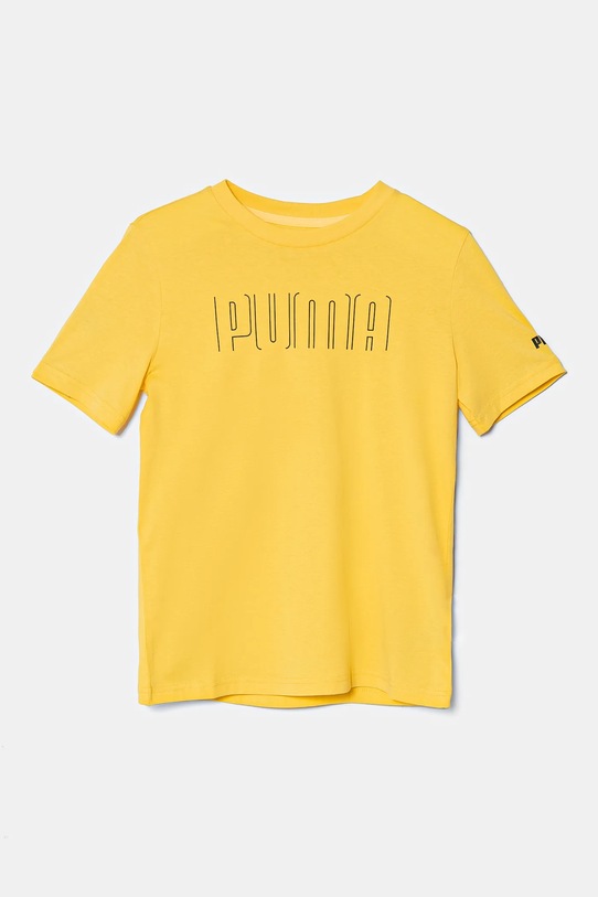 Puma tricou de bumbac pentru copii SPORT Graphic Tee print galben 685850