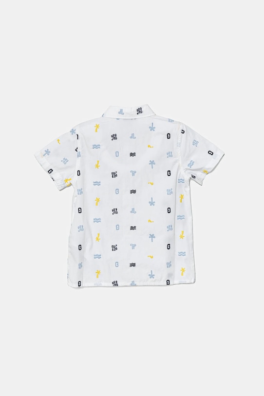 Dětská bavlněná košile Guess N5GH01.WBHQ1.PPYA bílá SS25