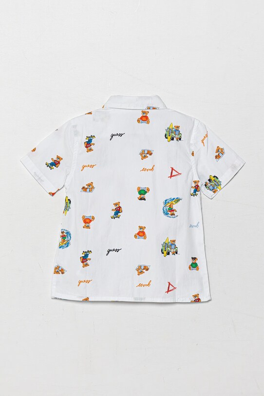 Dětská bavlněná košile Guess N5GH05.WBHQ1.PPYA bílá SS25