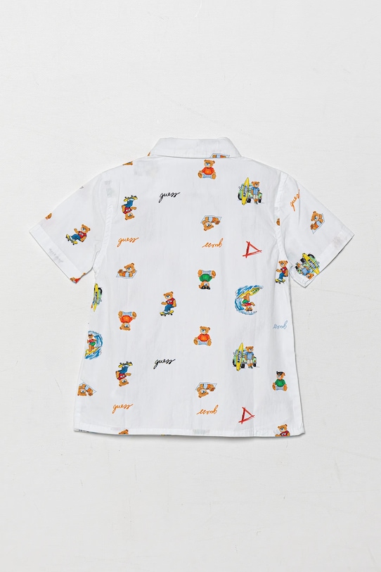 Otroška bombažna srajca Guess N5GH05.WBHQ1.PPYA bela SS25