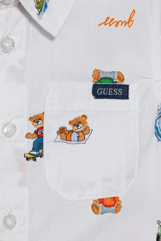 CHLAPEC Dětská bavlněná košile Guess N5GH05.WBHQ1.PPYA bílá