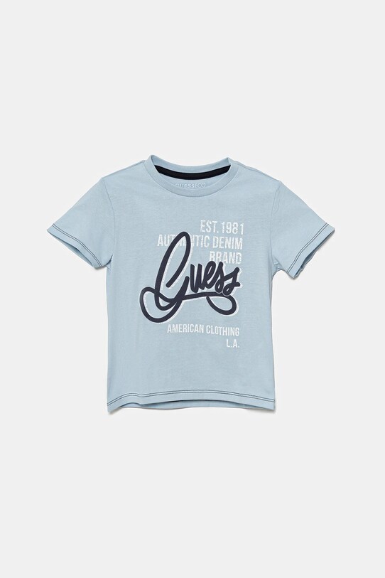Детская хлопковая футболка Guess хлопок голубой N5GI00.K8HM4.PPYA