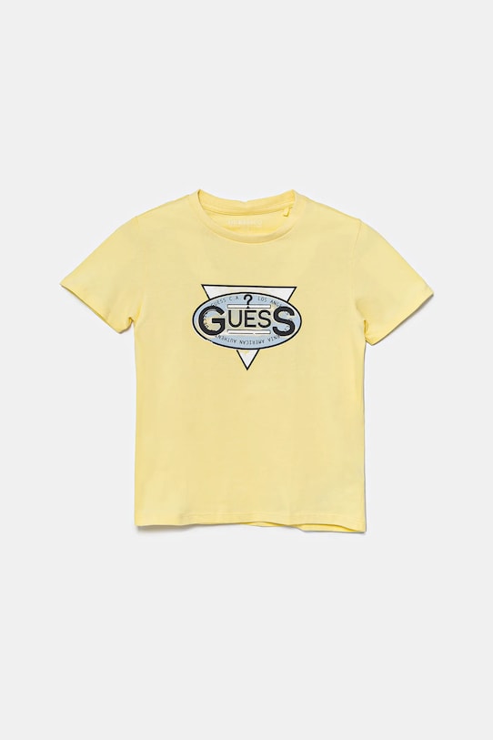 Детская хлопковая футболка Guess хлопок жёлтый N5GI01.K8HM4.PPYA