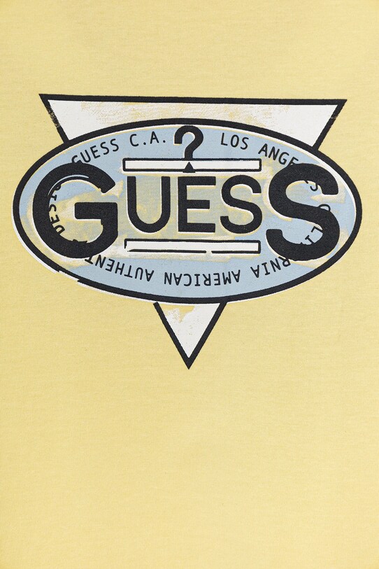 Мальчик Детская хлопковая футболка Guess N5GI01.K8HM4.PPYA жёлтый