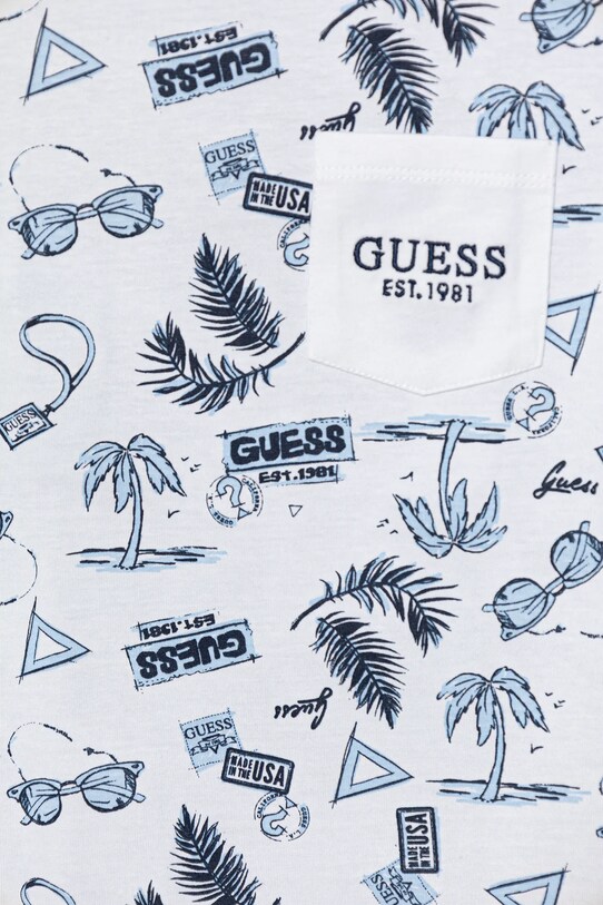Мальчик Детская хлопковая футболка Guess N5GI02.K8HM4.PPYA голубой
