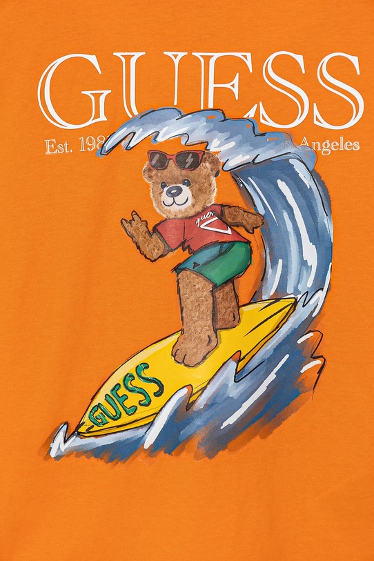 Хлопчик Дитяча бавовняна футболка Guess N5GI04.K8HM4.PPYA помаранчевий