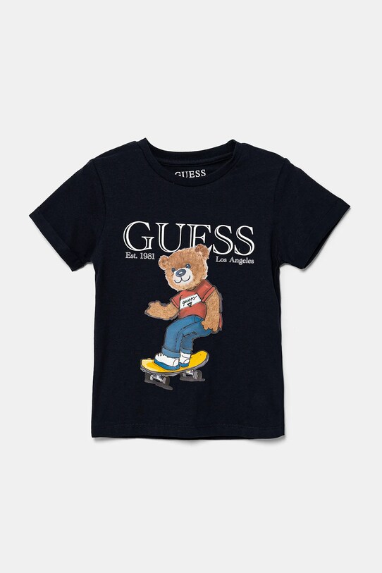 Детска памучна тениска Guess памук тъмносин N5GI04.K8HM4.PPYA