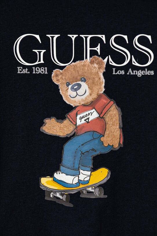 Хлопчик Дитяча бавовняна футболка Guess N5GI04.K8HM4.PPYA темно-синій