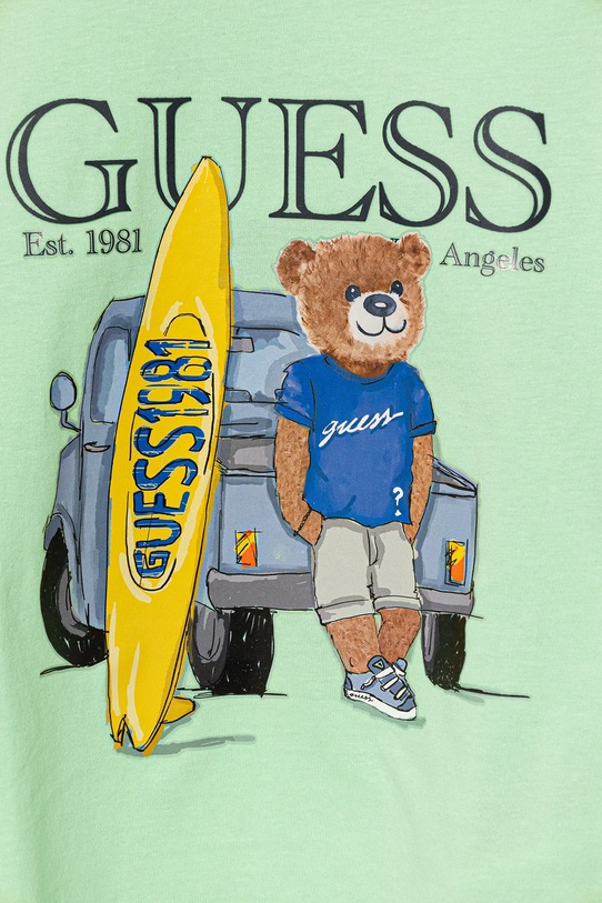 Хлопчик Дитяча бавовняна футболка Guess N5GI04.K8HM4.PPYA зелений