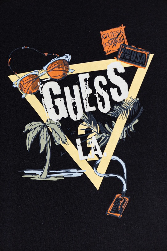 Dečki Otroška bombažna kratka majica Guess N5GI05.K8HM4.PPYA mornarsko modra