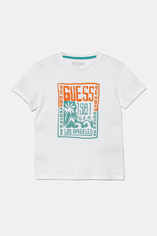 Детская хлопковая футболка Guess хлопок белый N5GI16.K8HM4.PPYA