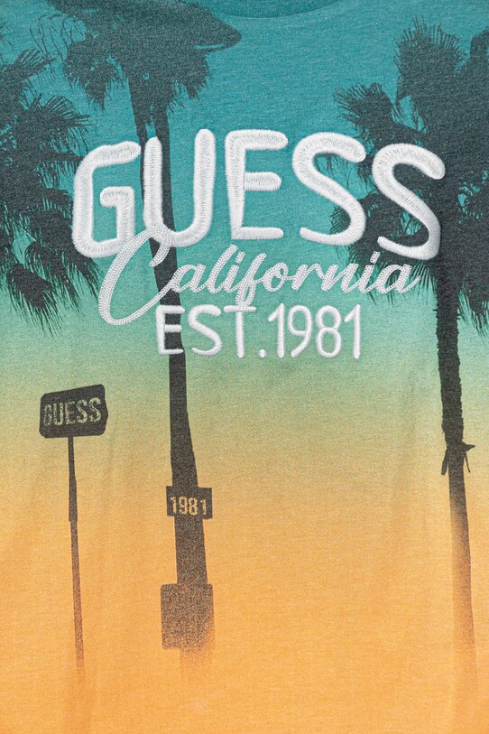 Мальчик Детская футболка Guess N5GI18.KCVP2.PPYA зелёный