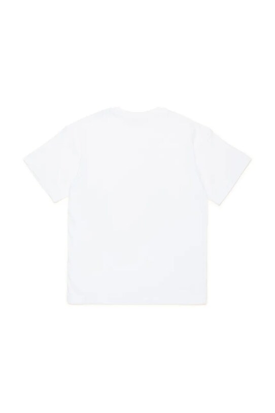 Otroška bombažna kratka majica Diesel TMARCUS OVER T-SHIRT J02022 bela SS25