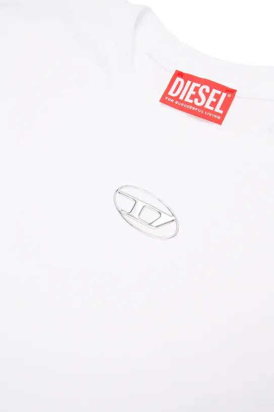 Παιδικό βαμβακερό μπλουζάκι Diesel TMARCUS OVER T-SHIRT λευκό J02022