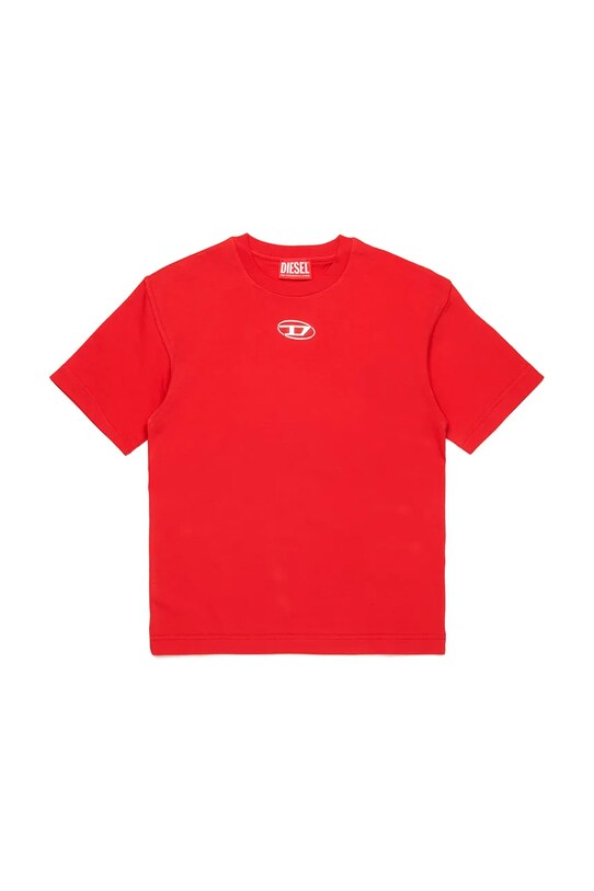 Diesel tricou de bumbac pentru copii TMARCUS OVER T-SHIRT uni rosu J02022