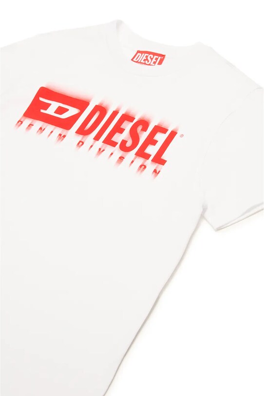 Хлопчик Дитяча бавовняна футболка Diesel TDIEGORL6 T-SHIRT J02033 білий