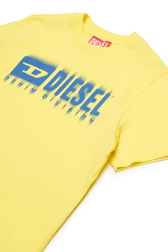 Хлопчик Дитяча бавовняна футболка Diesel TDIEGORL6 T-SHIRT J02033 жовтий