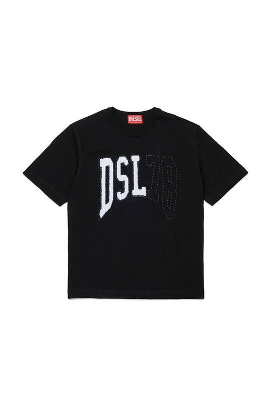 Детская хлопковая футболка Diesel TWASHN OVER T-SHIRT хлопок чёрный J02228