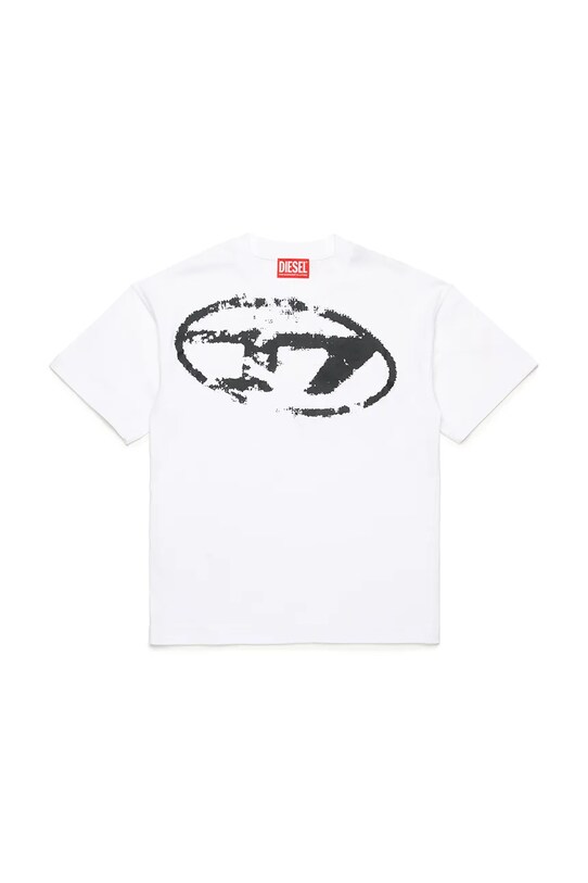 Dětské bavlněné tričko Diesel TBOXTN14 OVER T-SHIRT kulatý bílá J02240