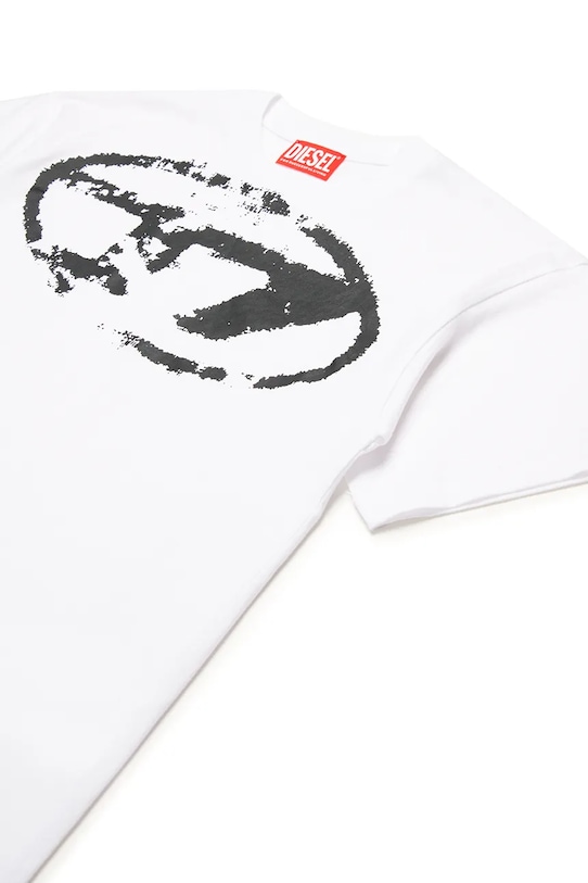 CHLAPEC Dětské bavlněné tričko Diesel TBOXTN14 OVER T-SHIRT J02240 bílá